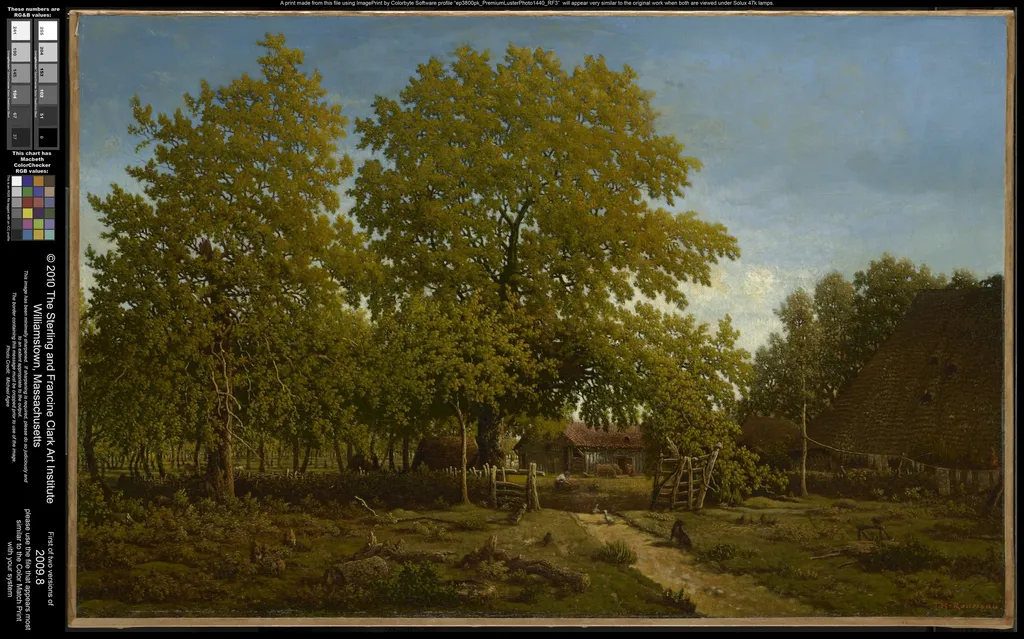 Farm in the Landes, by Théodore Rousseau, oil, 1859