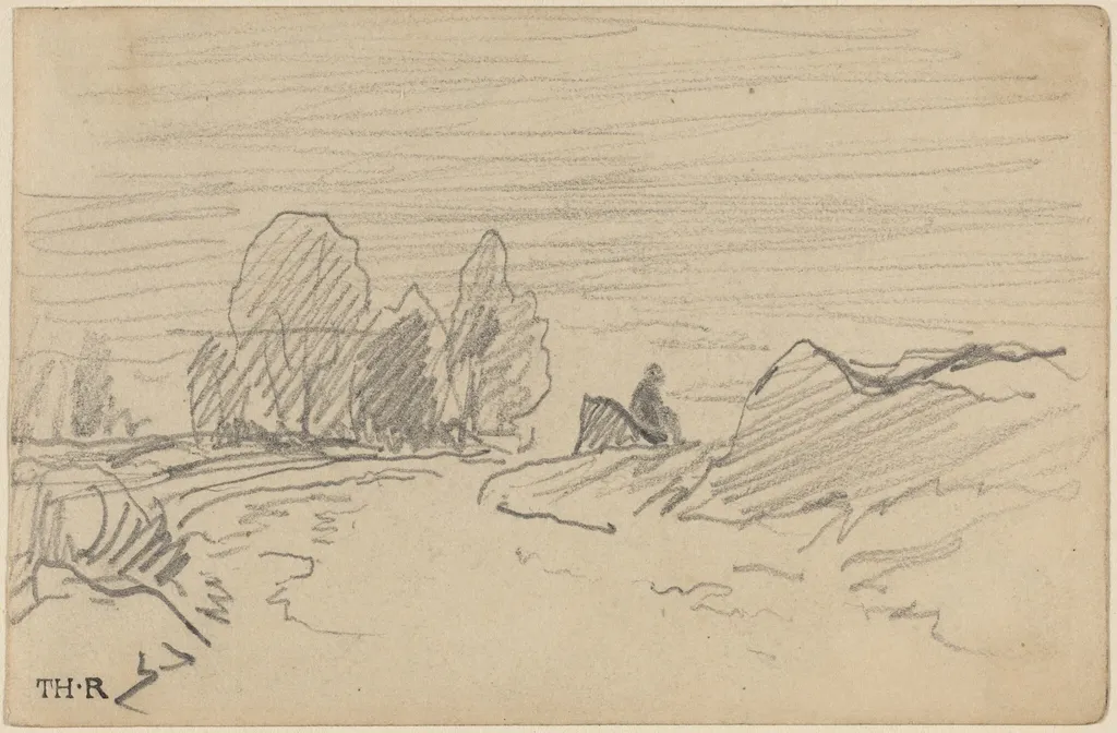 Landscape I, by Théodore Rousseau, graphite, 1840