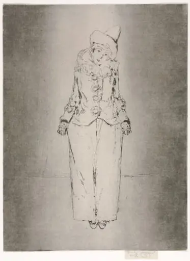 Pierrot en Pied, Portrait of Lady A. C., by Théodore Roussel