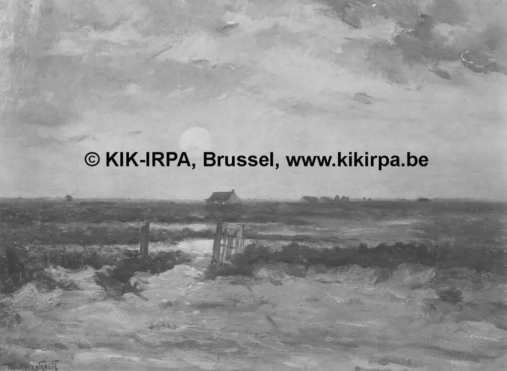 Rising of the Moon in Blankenberge, by Théodore Verstraete
