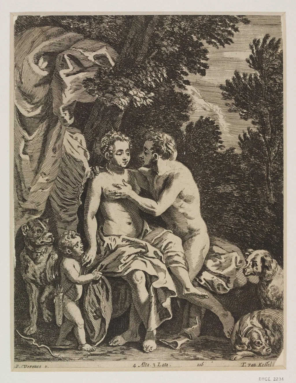 Venus and Adonis, by Théodorus van Kessel, 1650