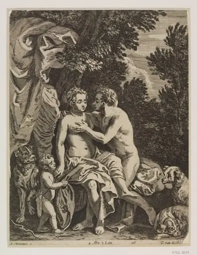Venus and Adonis, by Théodorus van Kessel