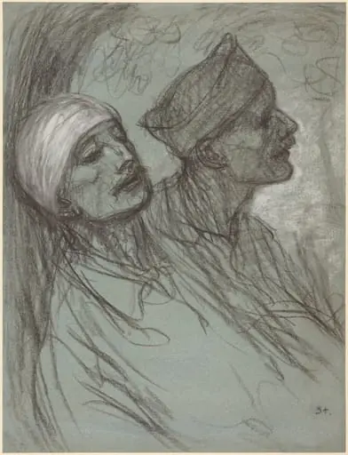 A Wounded Soldier and His Comrade, by Théophile Alexandre Steinlen