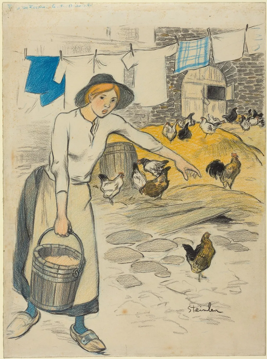 Fille de Ferme, by Théophile Alexandre Steinlen, ink, 1896