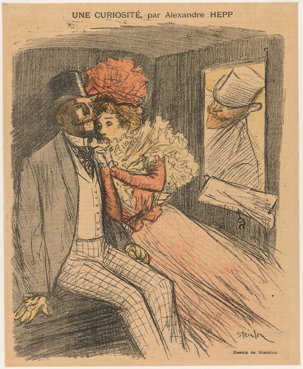 Gil Blas Illustré: Une Curiosité, par Alexandre Hepp, by Théophile Alexandre Steinlen, 1897