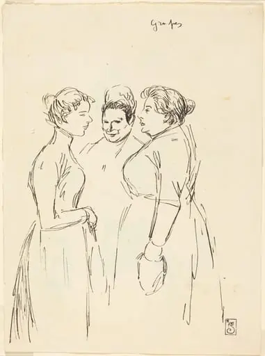 Gossiping Women, by Théophile Alexandre Steinlen