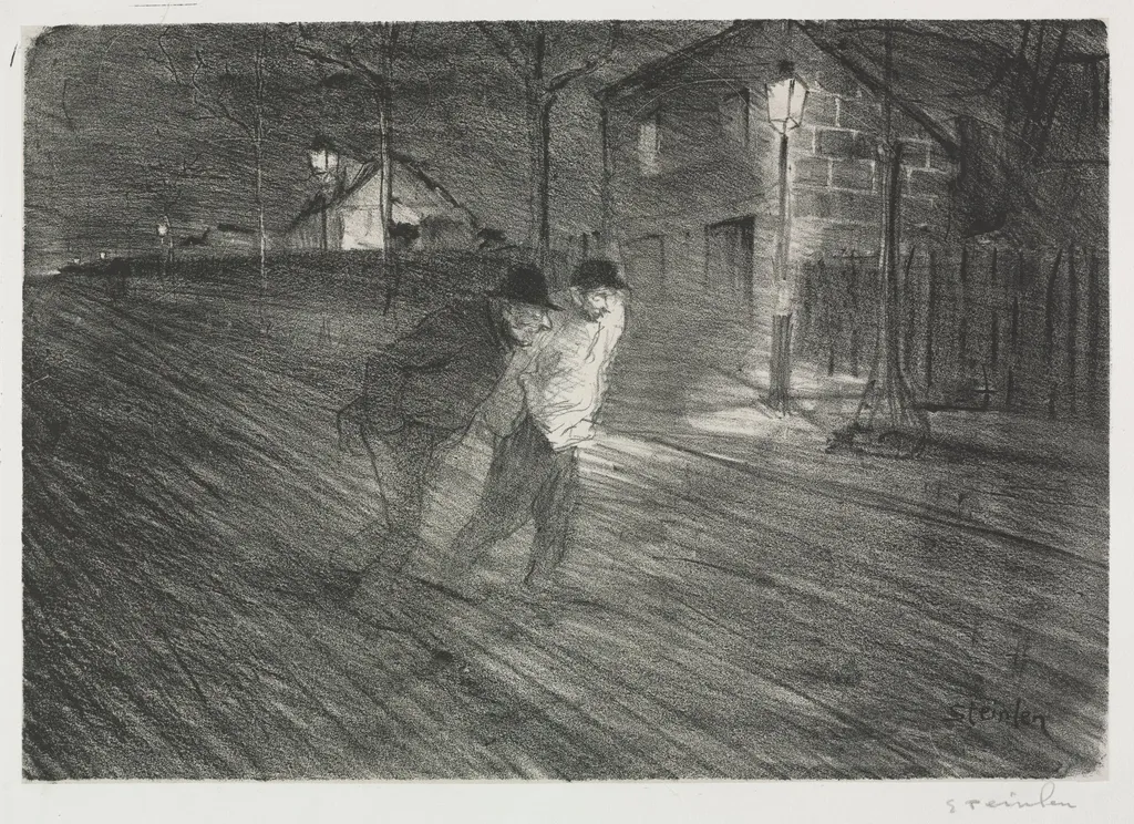 La Rue Coulaincourt, by Théophile Alexandre Steinlen, 1896