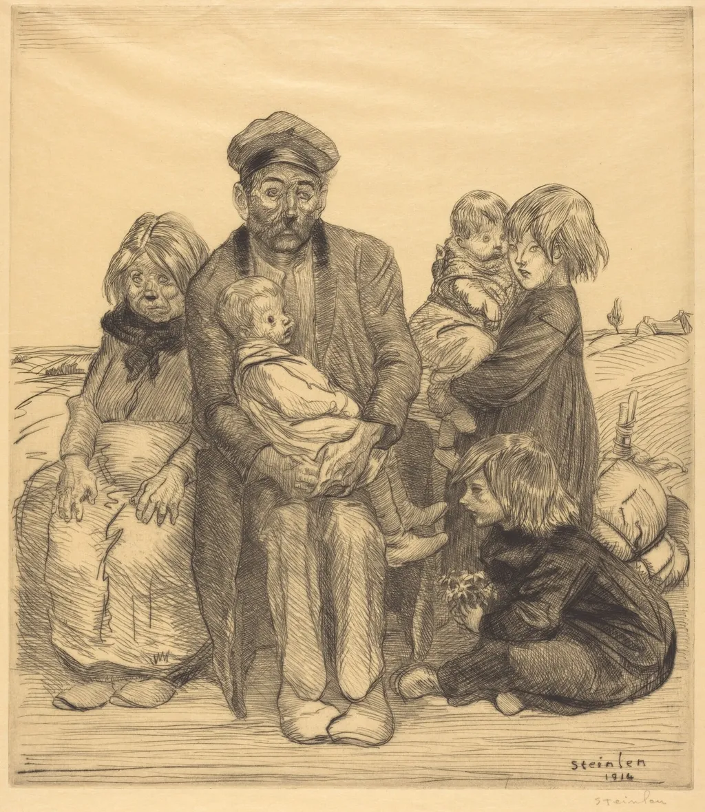 Poor People (Les pauvres gens), by Théophile Alexandre Steinlen, ink, 1914