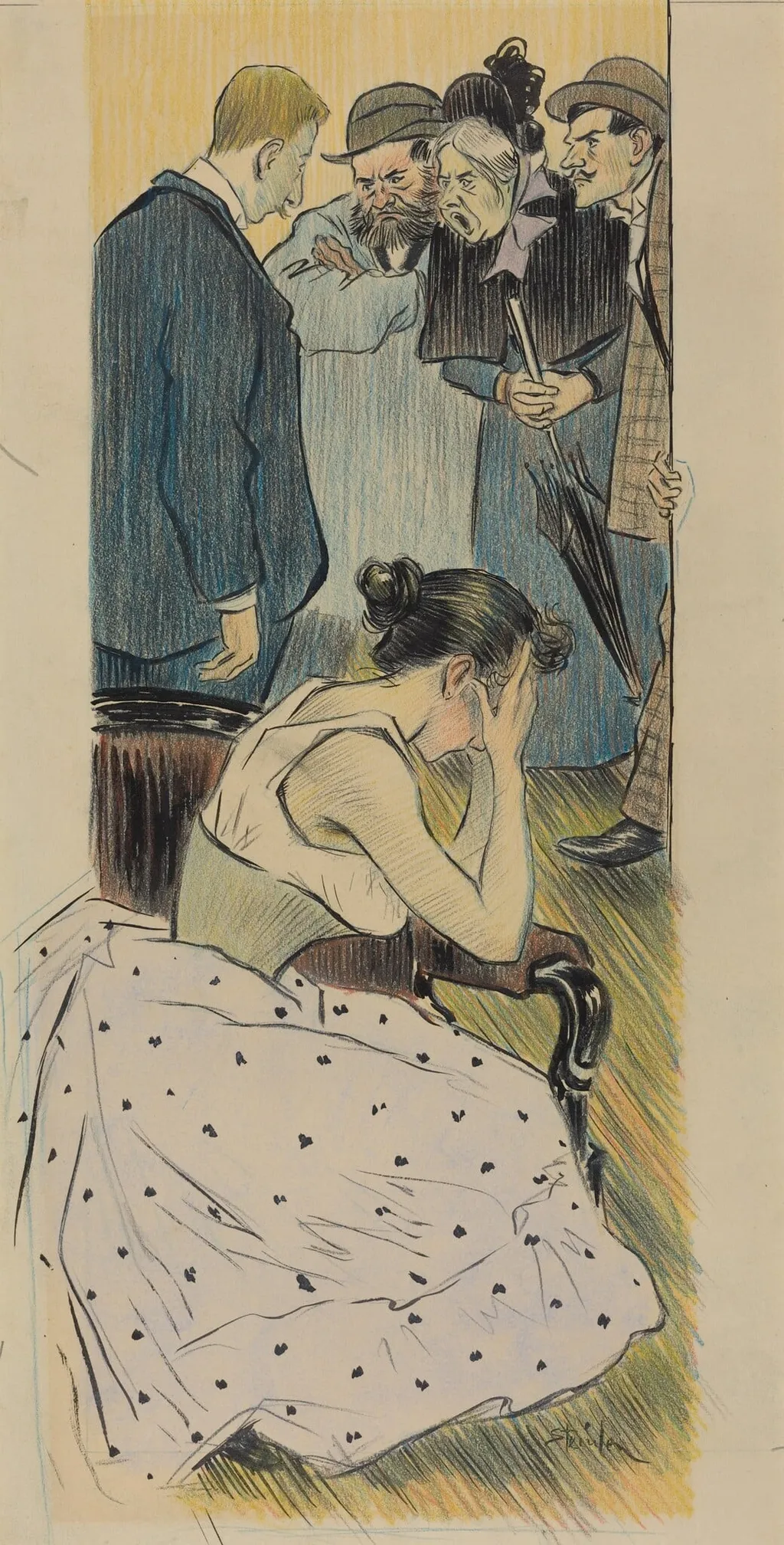Sa famille (chanson), by Théophile Alexandre Steinlen, ink, 1893