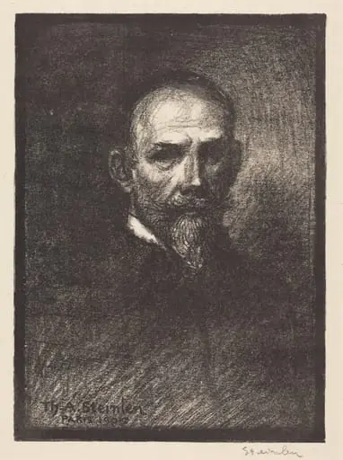 Self-Portrait (Steinlen de face, tete droite), by Théophile Alexandre Steinlen