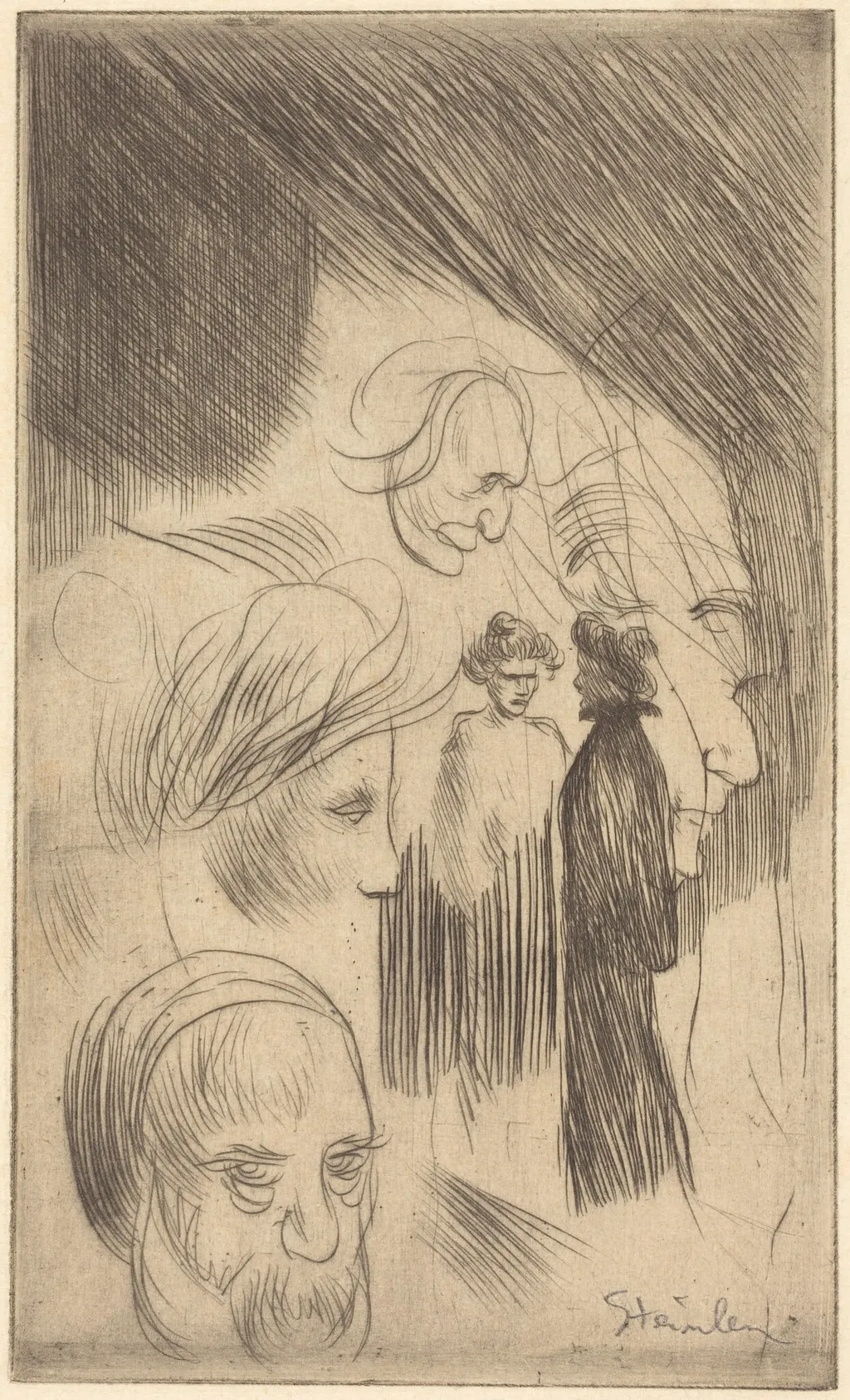 Sketch Plate, by Théophile Alexandre Steinlen, ink, 1902