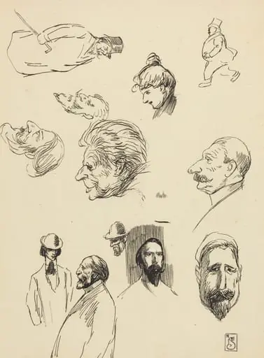 Studies of Figures and Heads, by Théophile Alexandre Steinlen