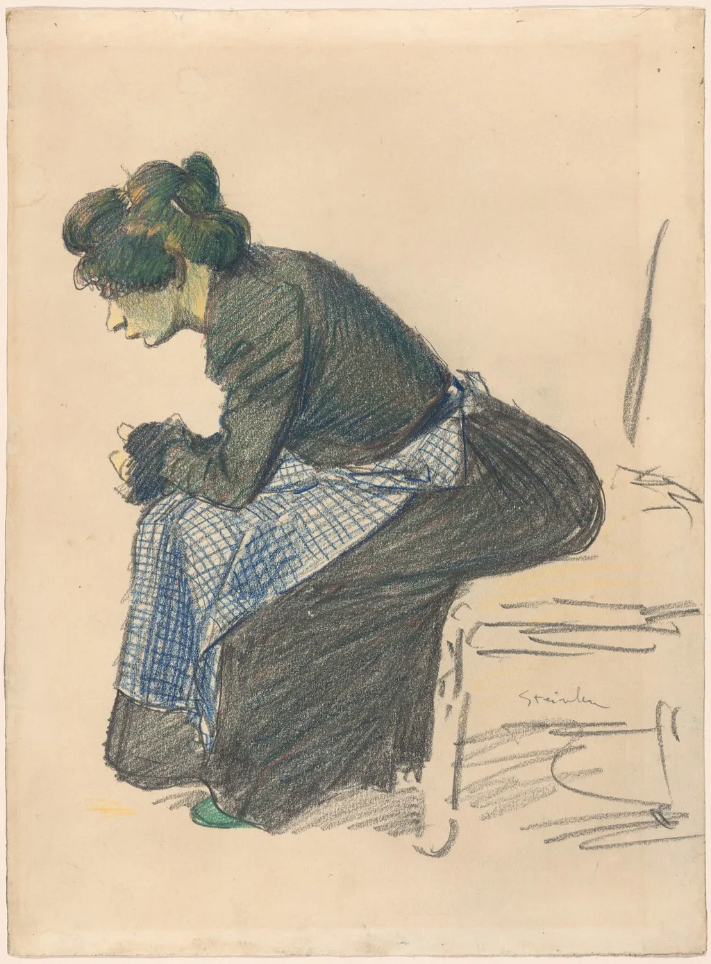 Study of a Woman, by Théophile Alexandre Steinlen, graphite, 1891
