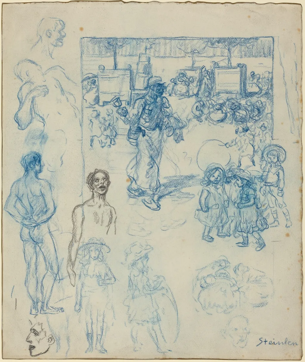 The Coconut Merchant, by Théophile Alexandre Steinlen, chalk, 1891