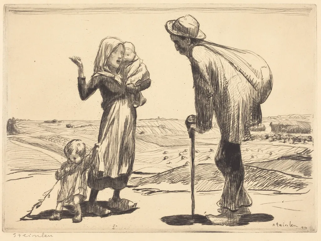 The Distant City (La ville lointaine), by Théophile Alexandre Steinlen, ink, 1914