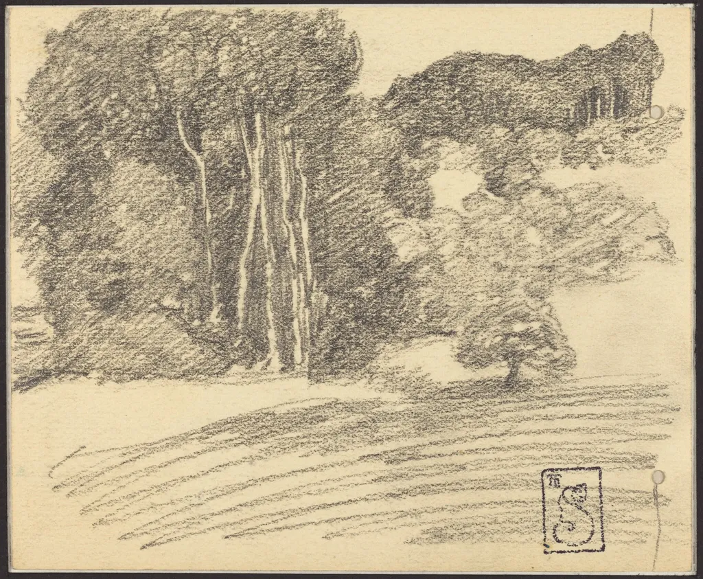 The Forest at Courdemanche, by Théophile Alexandre Steinlen, graphite, 1895