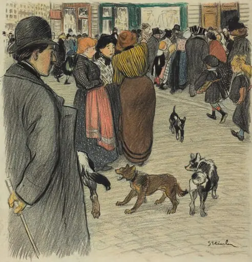 Watching the Crowd, by Théophile Alexandre Steinlen