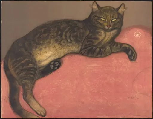 Winter: Cat on a Cushion (L'hiver: Chat sur un coussin), by Théophile Alexandre Steinlen