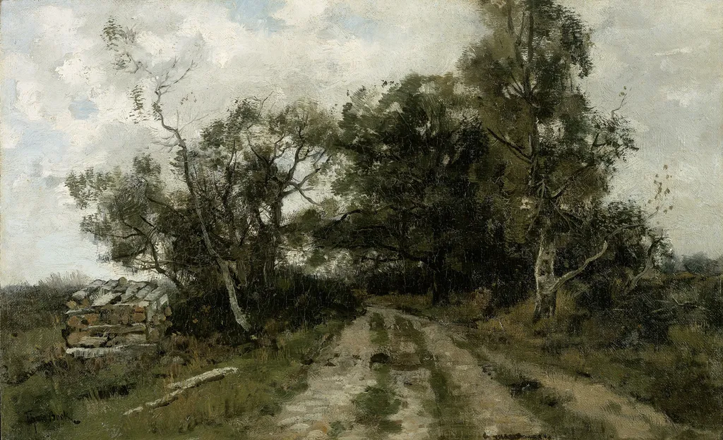 Sandy Path, by Théophile de Bock, oil, 1894