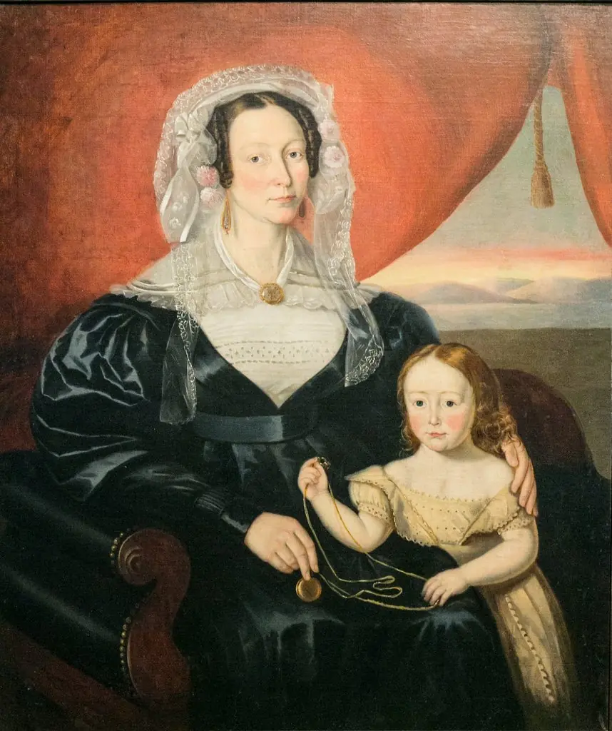 Madame Charles-Hilaire Têtu, née Elizabeth O'Brien, and Her Son Eugène, by Théophile Hamel