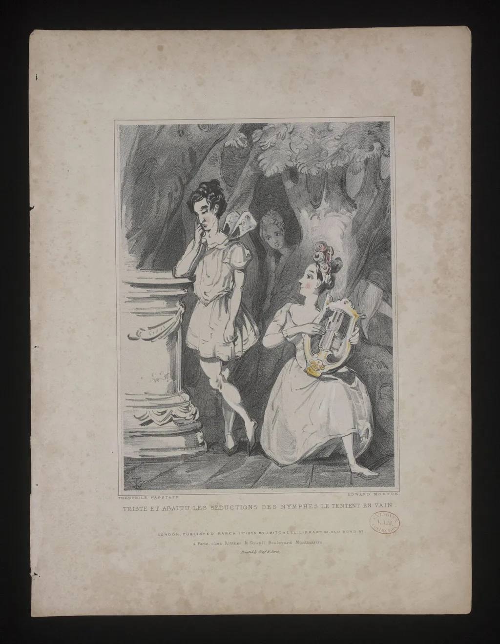 Triste et abattu les seductions des nymphes le tentent en vain, by Theophile Wagstaff, 2