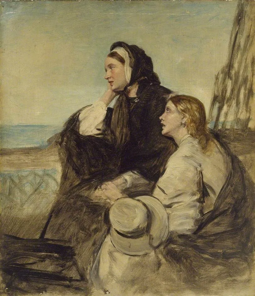 Two Women seated on Deck, by Thomas Alexander Ferguson Graham, oil, 1883