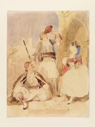 Albanians, and Greek woman of Smyrna, by Thomas Allom