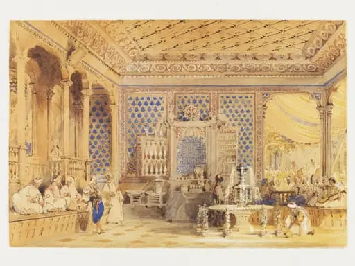 Interior of a Turkish Caffinet, Constantinople, by Thomas Allom