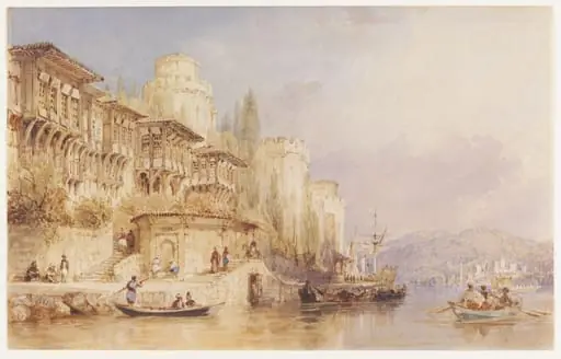 The Bosphorus, with the Castles of Europe & Asia. 1846, by Thomas Allom