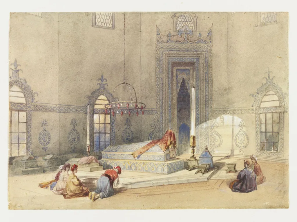 The Mausoleum of Sultan Mahomed, Brusa, by Thomas Allom, watercolor, 1838