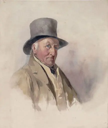 Thomas Worley, Bailiff at Ashurst, at the age of 83, by Thomas Allom