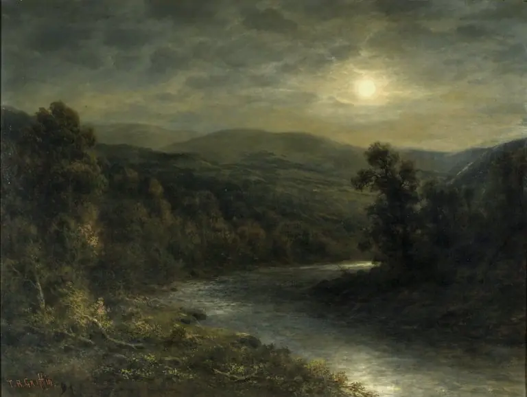 Moonlight on the Delaware River, by Thomas Bailey Griffin