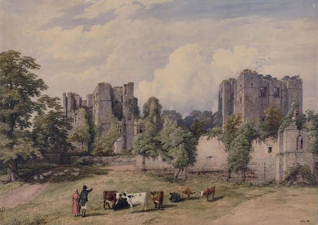 Kenilworth Castle, by Thomas Baker, watercolor, 1842