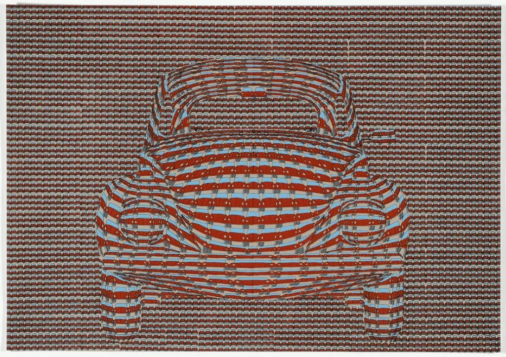 Untitled, by Thomas Bayrle, ink, 1969