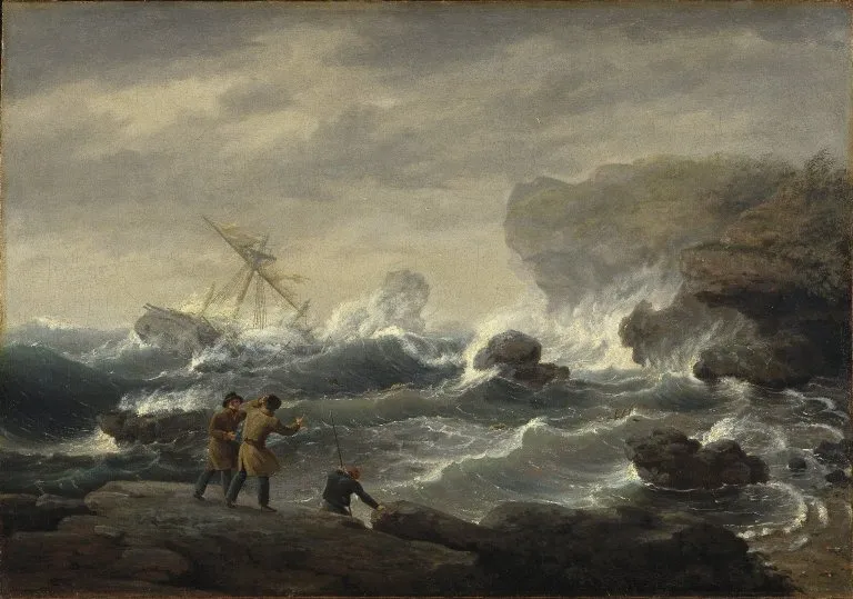 Shipwreck, by Thomas Birch, oil
