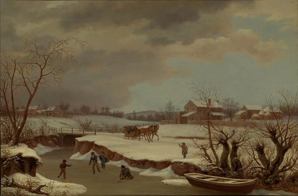 Skating, by Thomas Birch, oil