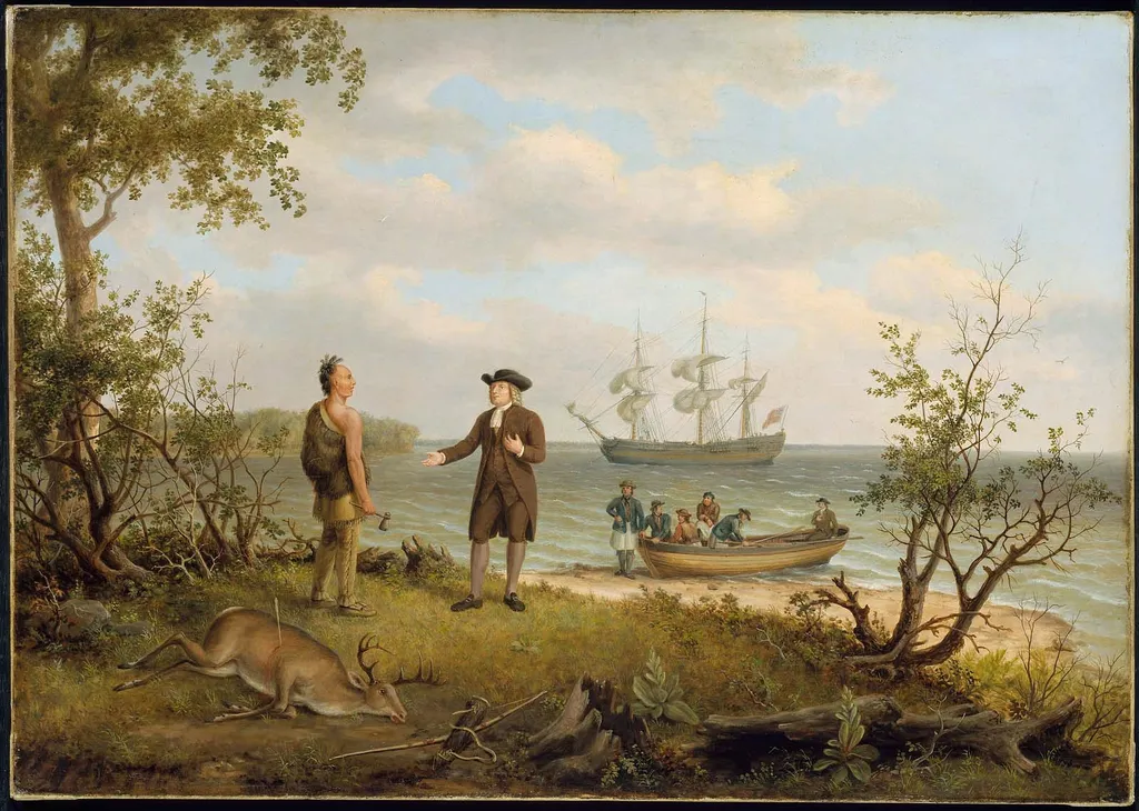 The Landing of William Penn, by Thomas Birch, oil, 1850