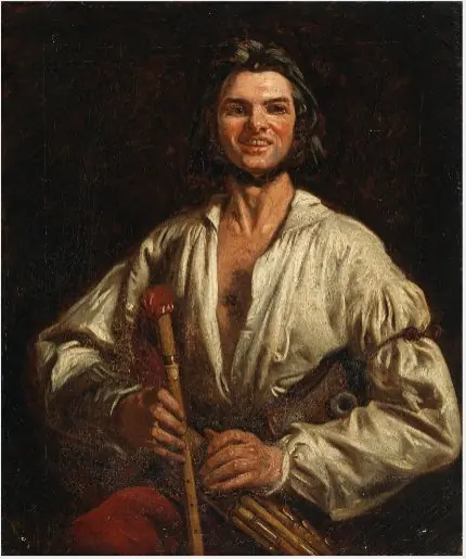 An Irish Piper, by Thomas Bridgford