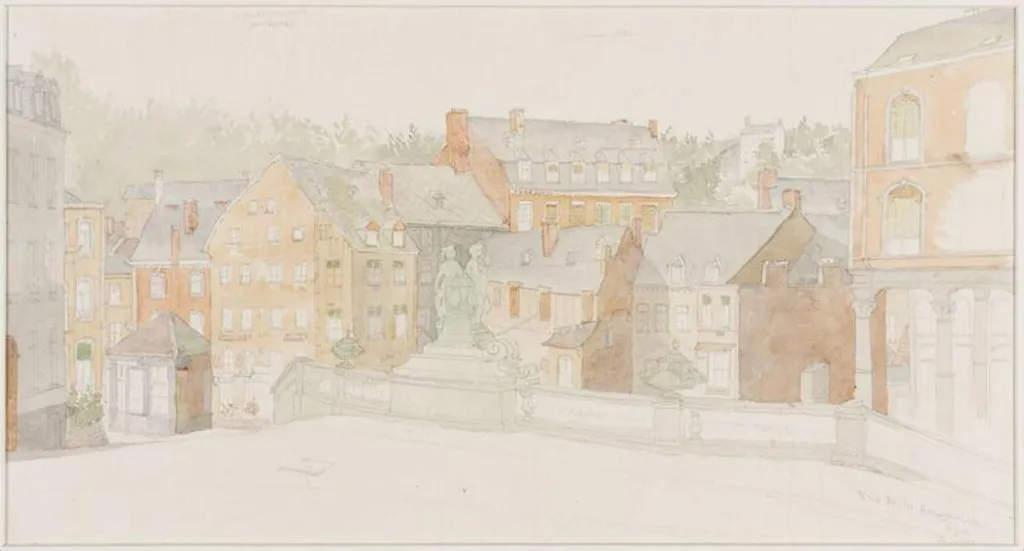 Rue de la Sauvenière, Spa, by Thomas Brittain Vacher, watercolor, 1874