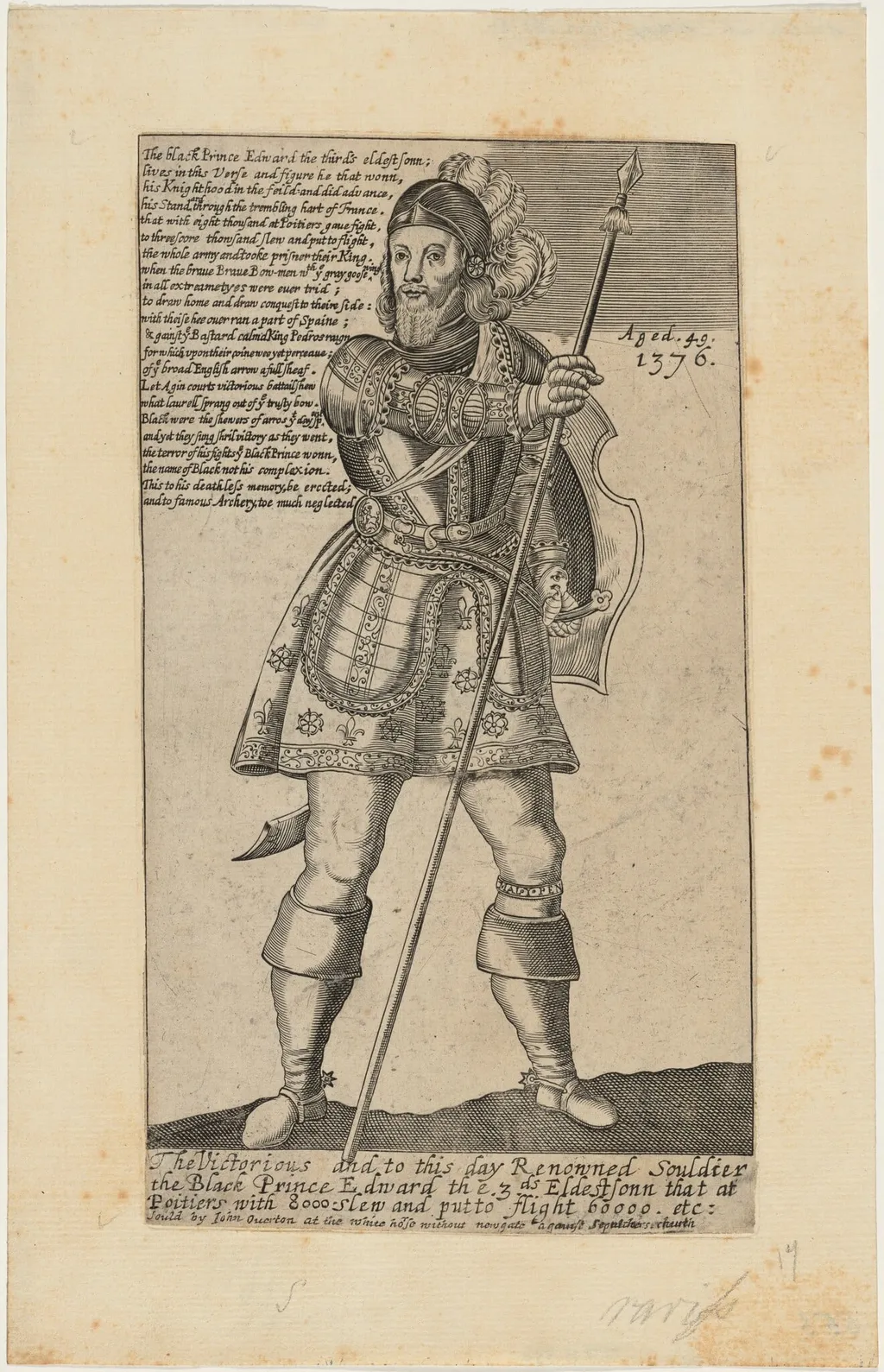 Edward, the Black Prince at the Age of 49, by Thomas Cecil, ink, 1621