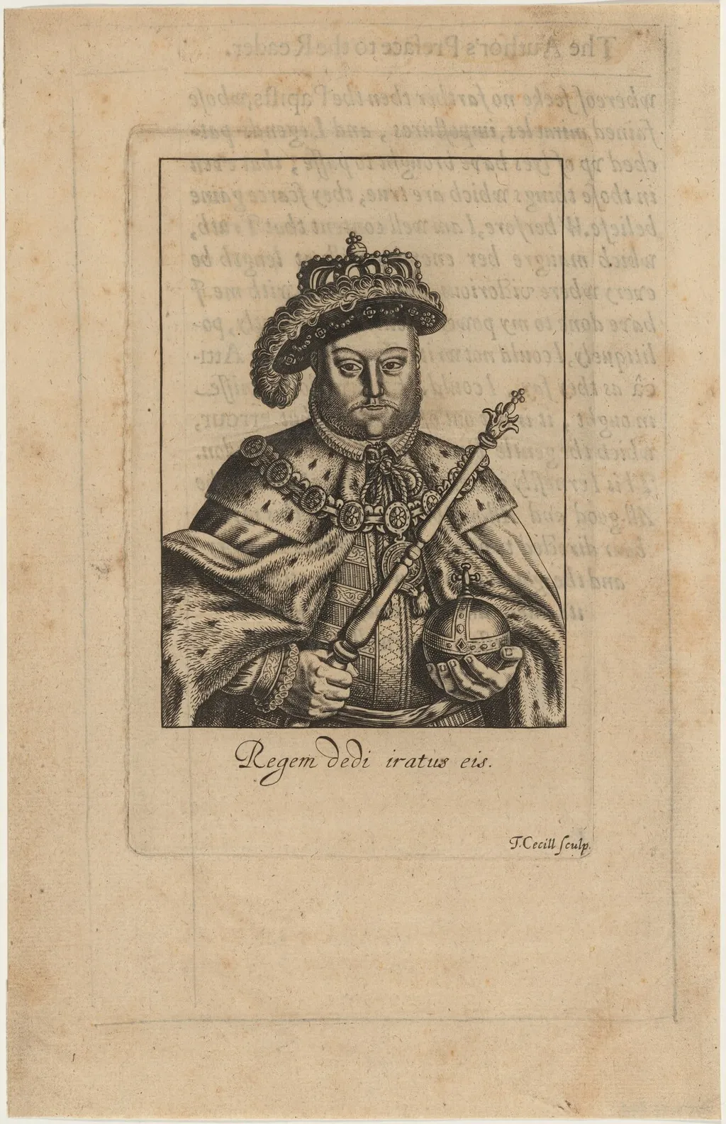 Henry VIII, by Thomas Cecil, ink, 1630