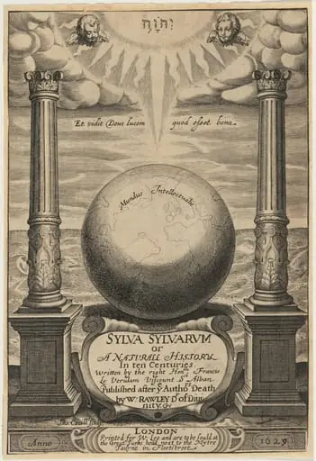 Title Page for Sylva Sylvarum, Francis Bacon, by Thomas Cecil