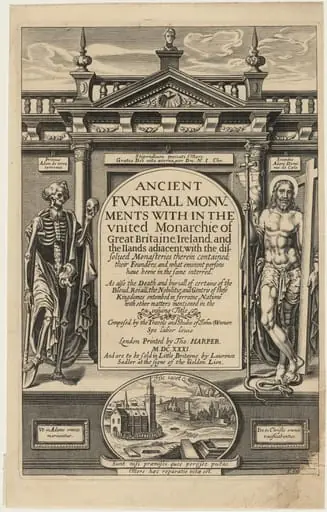 Title Page to John Weever, Ancient Funeral Monuments, by Thomas Cecil