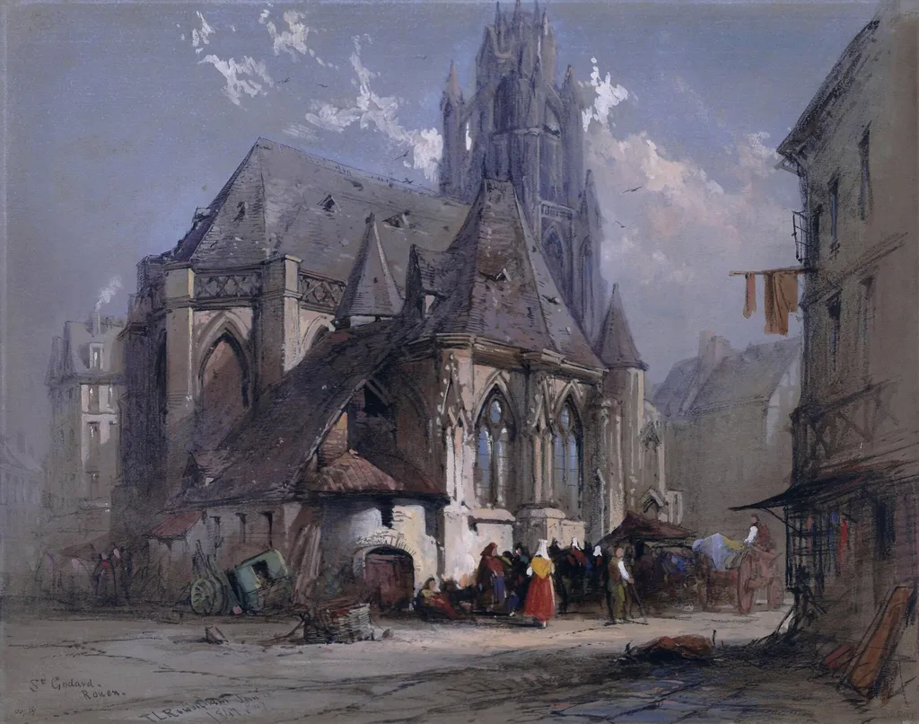 St. Godard, Rouen, by Thomas Charles Leeson Junior Rowbotham, watercolor, 1847