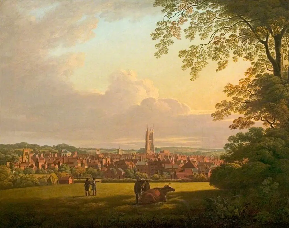 Derby from a Field Adjoining Abbey Barns, by Thomas Christopher Hofland