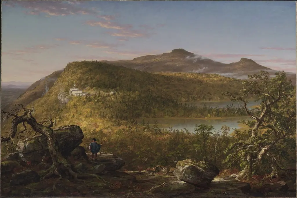 A View of the Two Lakes and Mountain House, Catskill Mountains, Morning, by Thomas Cole