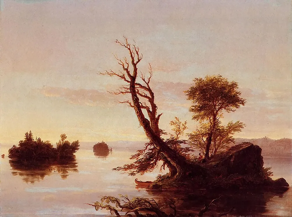 American Lake Scene, by Thomas Cole, oil, 1844
