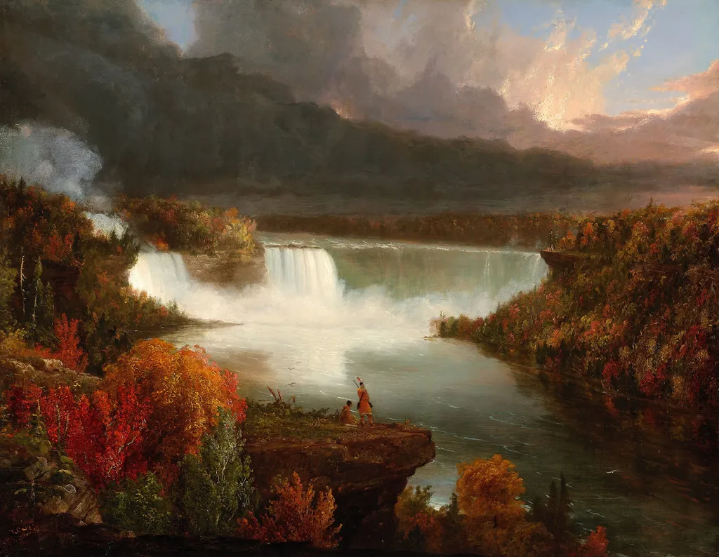 Distant View of Niagara Falls, by Thomas Cole, oil, 1830