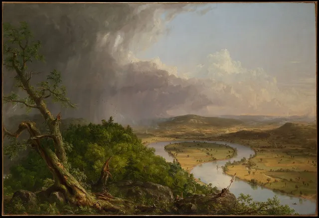 View from Mount Holyoke, Northampton, Massachusetts, after a Thunderstorm—The Oxbow — Thomas Cole