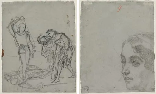 Duel after the Masked Ball (recto); Head of a Woman (verso), by Thomas Couture